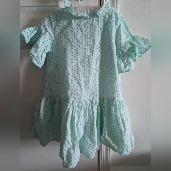 Janie and Jack Tiffany Color Green Eyelet Dress - Picture 4 of 4